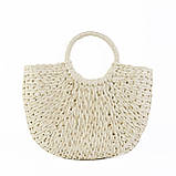 Жіноча солом'яна сумка плетений хакі світло коричневий, фото 2