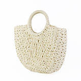 Жіноча солом'яна сумка плетений хакі світло коричневий, фото 3