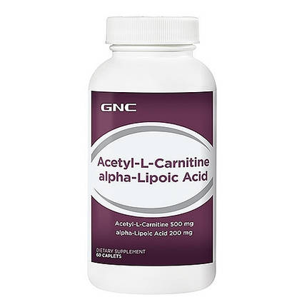 GNC Acetyl-L-Carnitine alpha-Lipoic Acid 60 caps, фото 1