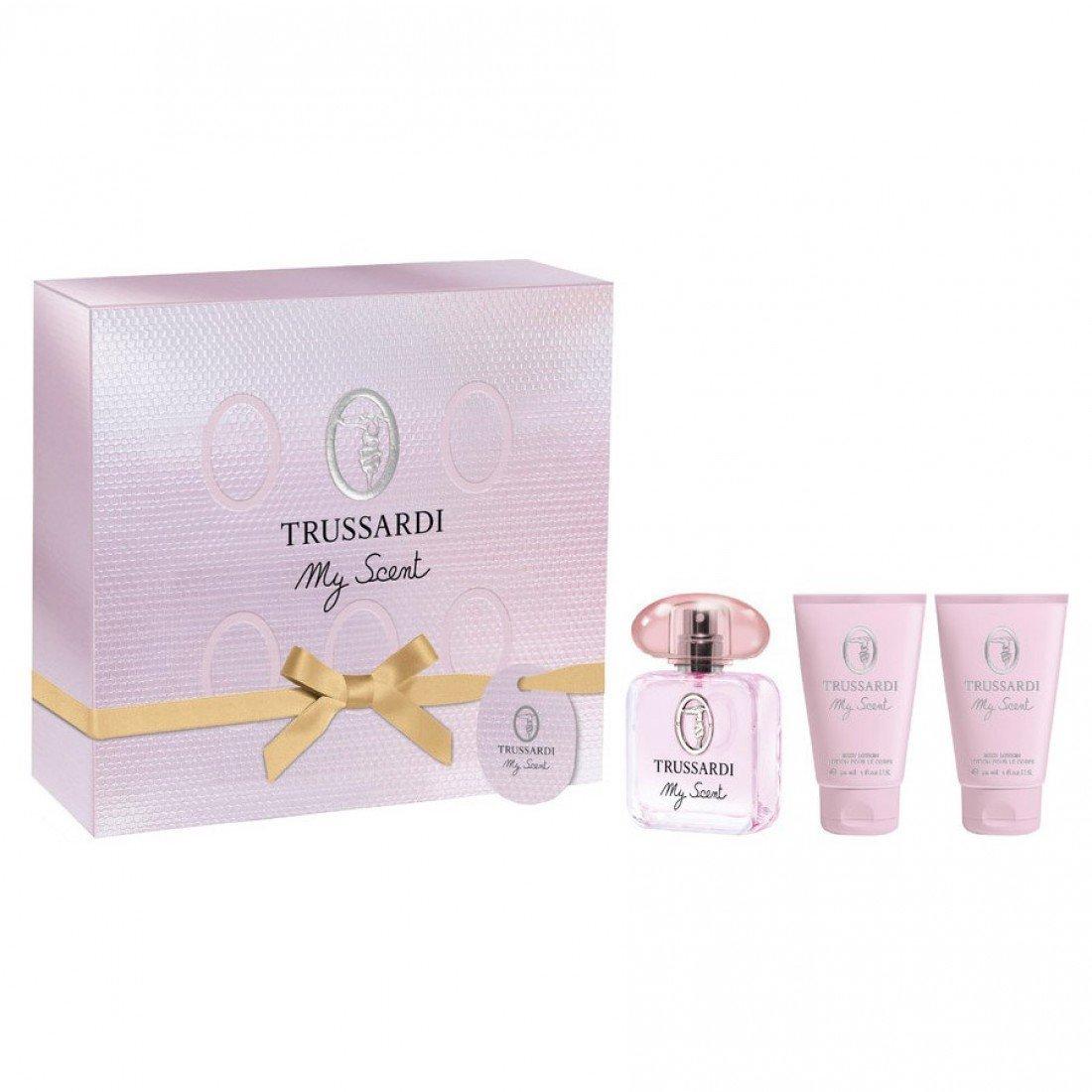 Жіночий подарунковий набір Trusardi My Scent туалетна вода 30ml + лосьйон 2*30ml, ніжний квітковий аромат