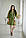 Легка жіноча оливкова сукня з вишивкою №2146, фото 2