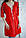 Легка жіноча червона туніка з вишивкою та розрізом спереду №2147, фото 5