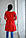 Легка жіноча червона туніка з вишивкою та розрізом спереду №2147, фото 6