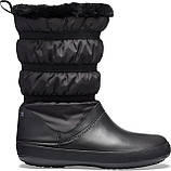 Чоботи зимові жіночі непромокальні дутики з хутром / Crocs women's Crocband Winter Boot (205314), Чорні 35, фото 7