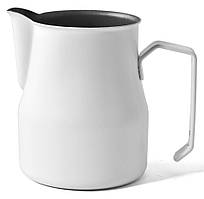 Молочник Motta Europa, 350 мл для кави, сталевий, Пітчер motta c носиком, для кав'ярні, для плити, Білий