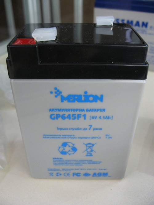 Акумуляторна батарея Merlion agm gp645F1 6 V 4,5 Ah (70 x 47 x 100 (105) )