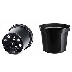 Горщики круглі чорні - 13*12 см - 1 л (fho13)
