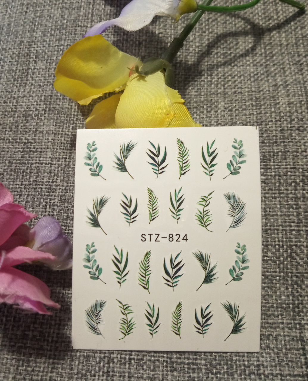 Слайдер-дизайн для нігтів (водні наклейки на нігті) STZ-824, фото 1