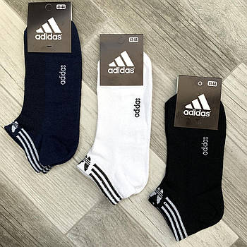 Шкарпетки чоловічі спортивні х/б з сіткою Adidas Athletic, розмір 41-44, короткі, асорті,12609