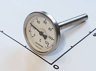 Термометр Ø63мм/120 °C/L-110 мм 1/2" стрижневий PAKKENS (Туреччина)