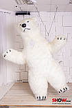 Надувний Костюм ( Пневмокостюм, Пневморобот ) Білий Ведмідь з Довгим хутром ( міні ), фото 6