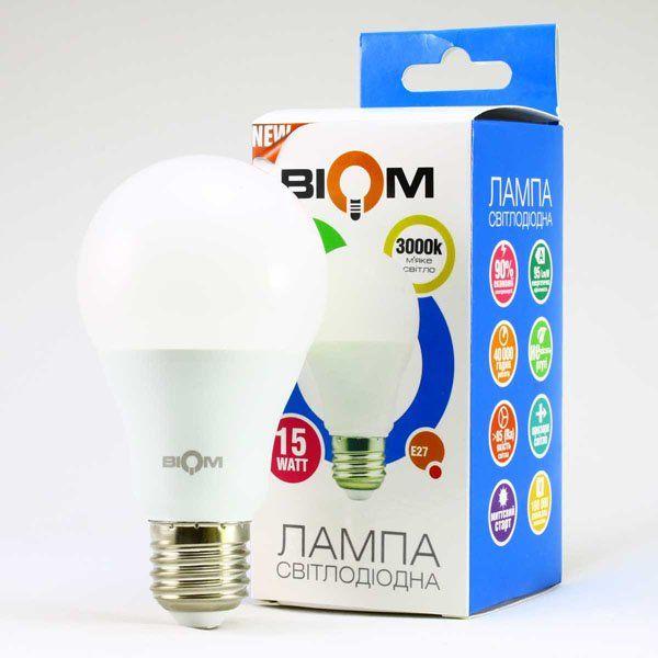 Світлодіодна лампочка Biom LED E27 15 W 3000 K