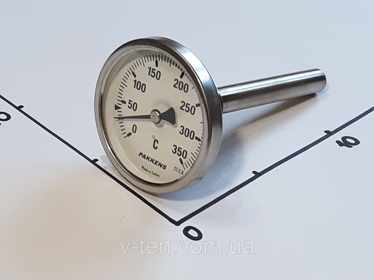 Термометр Ø63мм / 350°С / L-110 мм 1/2" стержневой PAKKENS (Турция), фото 1