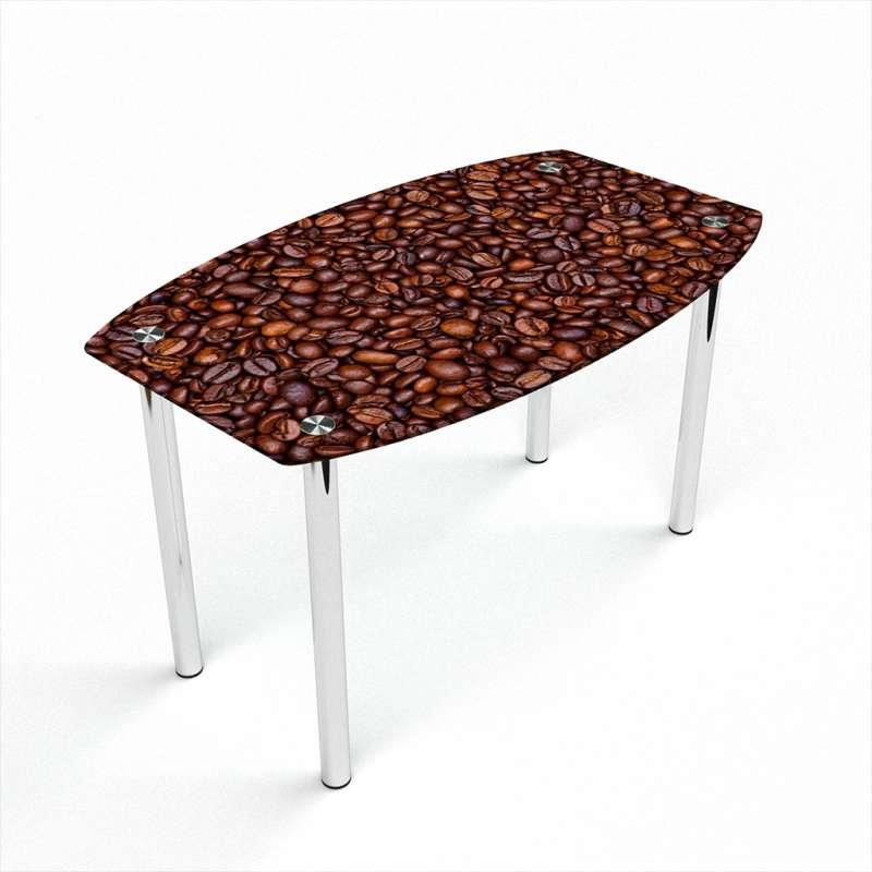 Стіл обідній Бочка стільниця прямокутна скло фотодрук Coffee aroma 910х610 *Еко мм (БЦ-Стіл ТМ)