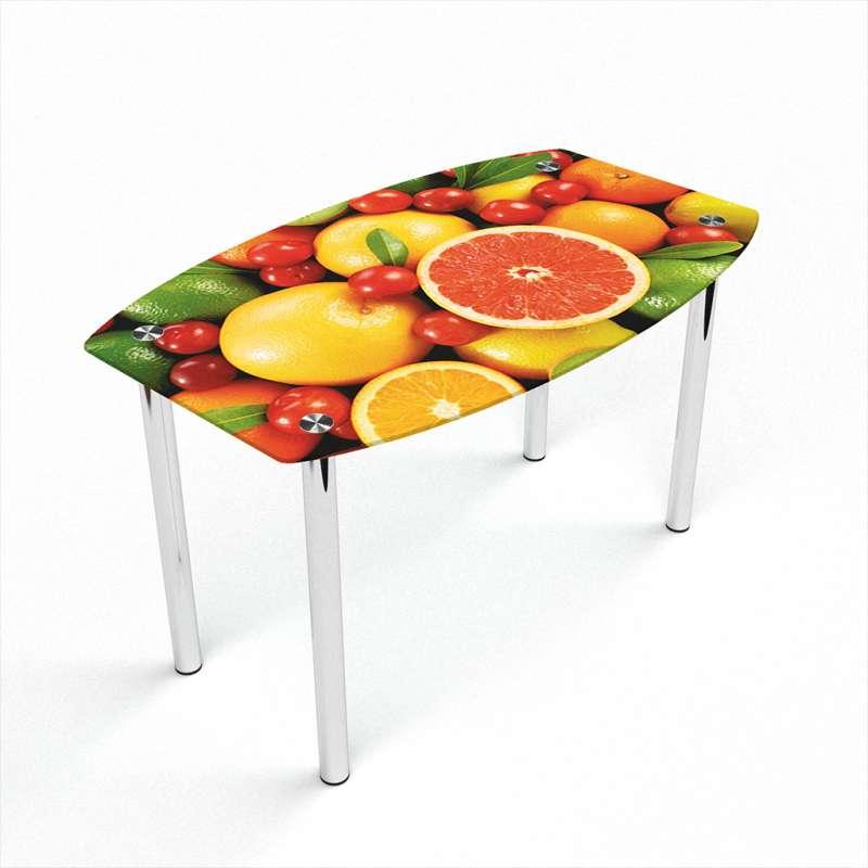 Стіл обідній скляний Бочка стільниця прямокутна скло фотодрук Fruit 910х610 *Еко мм (БЦ-Стіл ТМ)