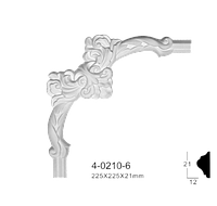 Угловой элемент Classic Home 4-0210-6 , лепной декор из полиуретана 225*225