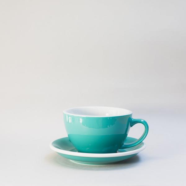 Чашка і блюдце для лате Loveramics Egg Cafe Latte Cup & Saucer, Teal, 300 мл