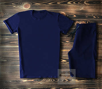 Чоловіча темно-синя футболка та чоловічі темно-сині шорти/ Літні комплекти для чоловіків