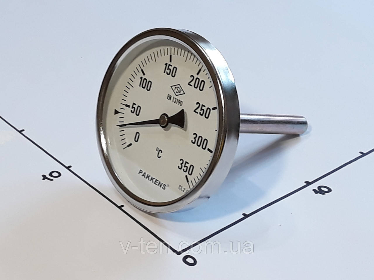 Термометр Ø100 мм / 350 °C / L — 110 мм 1/2" стрижневий PAKKENS (Туреччина)