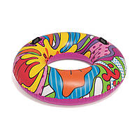 Надувной круг для плавания с яркой расцветкой и ручками Bestway 36125 от 12 лет