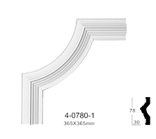 Кутовий елемент Classic Home 4-0780-1 , ліпний декор з поліуретану 356*365