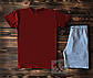 Чоловіча темно-червона футболка і чоловічі бордові шорти / Літні комплекти для чоловіків, фото 2