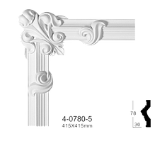 Кутовий елемент Classic Home 4-0780-5 , ліпний декор з поліуретану 415*415