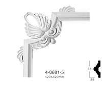 Угловой элемент Classic Home 4-0681-5 , лепной декор из полиуретана 420*420