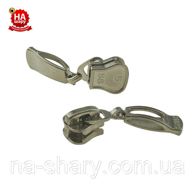 Бегунок на сумочную молнию №5 никель