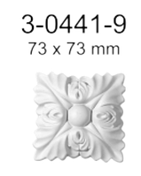 Кутовий елемент Classic Home 3-0441-9 , ліпний декор з поліуретану 73*73
