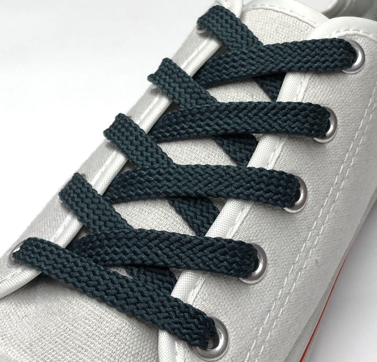 Шнурки для обуви 7 мм  100 см / темно-зеленый (упак.36 пар) простой плоский / тип 4.7 KIWI