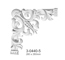 Кутовий елемент Classic Home 3-0440-5 , ліпний декор з поліуретану 280*280