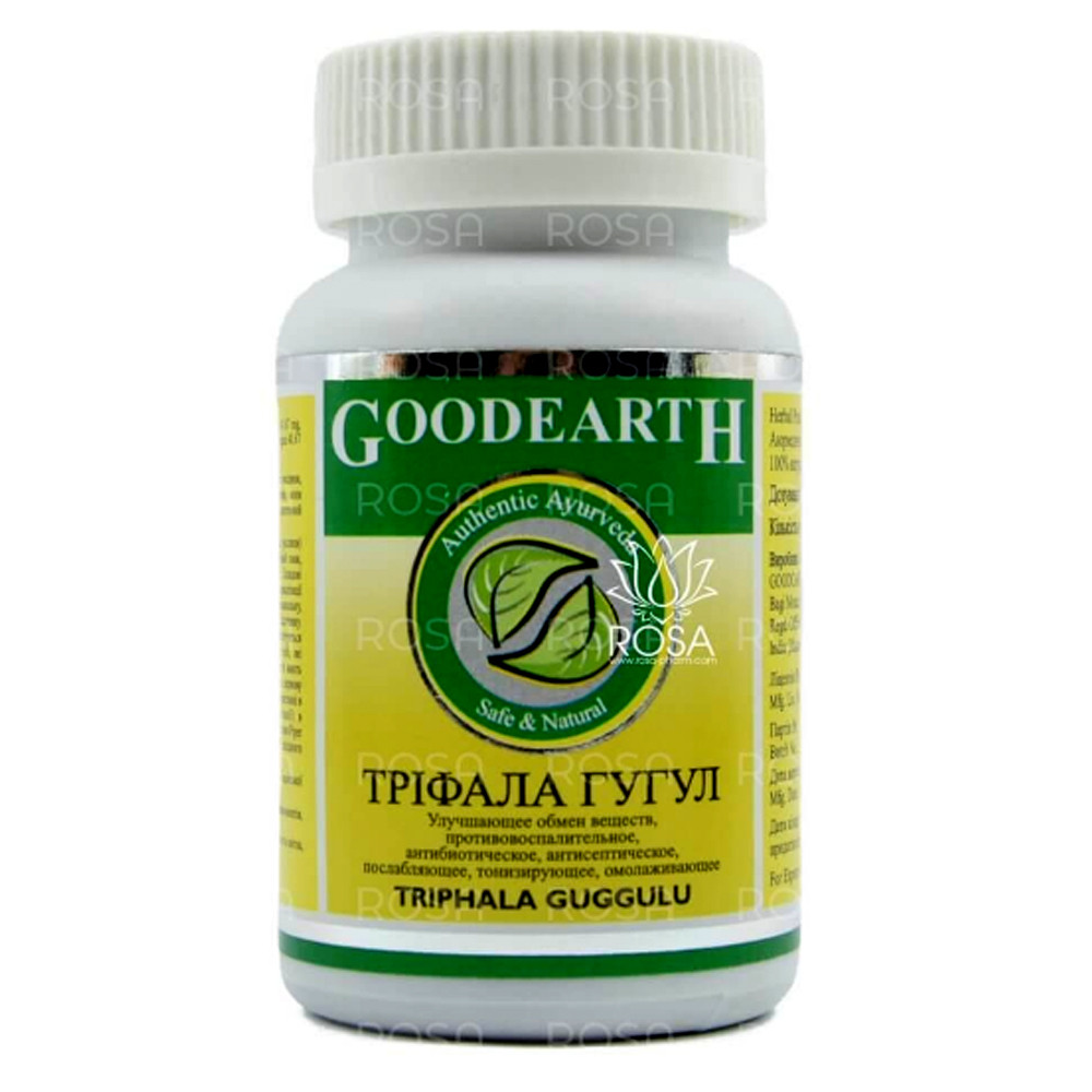 Трифала Гуггул (Triphala Gugulu), 60 капсул, фото 1