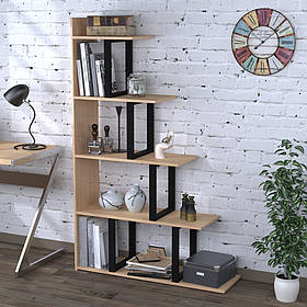 Стелаж приставний для дому чи офісу L-160 Loft Design Чорний Матовий / Дуб Борас