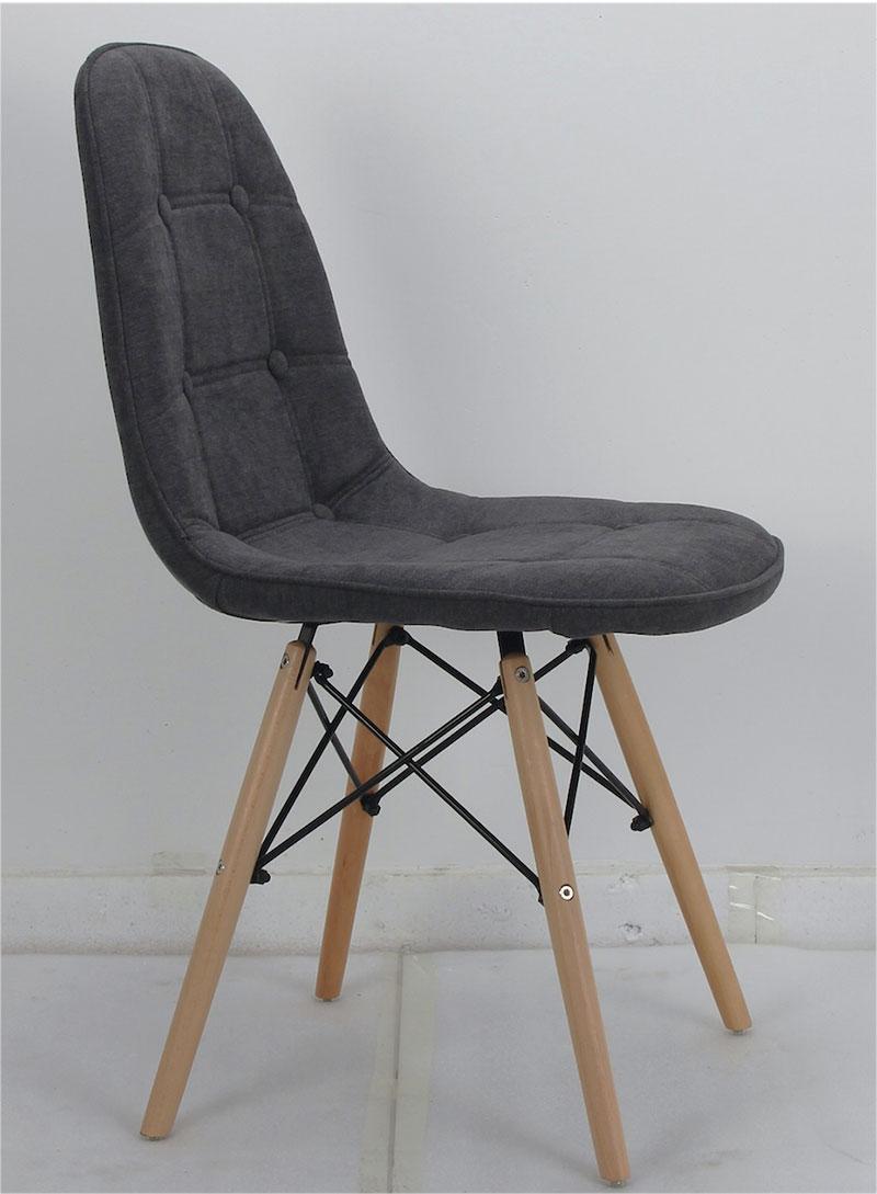 Стул Alex шенилл серый G-110 на буковых деревянных ножках, скандинавский стиль, дизайн Charles Eames - фото 2 - id-p987729526