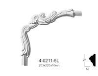 Кутовий елемент Classic Home 4-0211-5L/R , ліпний декор з поліуретану 203*220