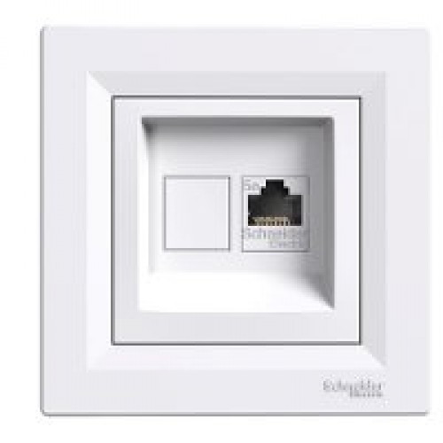 Розетка комп'ютерна RJ45 Кат5е UTP Schneider Electric Asfora Біла, фото 1