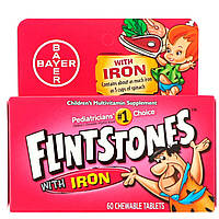 Мультивітаміни для дітей з залізом, фруктовий смак, Flintstones, 60 жувальних таблеток