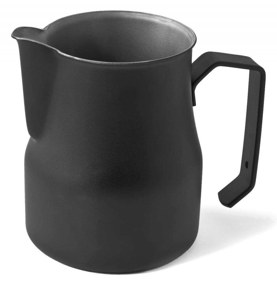 Пітчер для молока Motta Europa 750 мл Чорний з ручкою для збивання молока металевий Молочник для еспресо