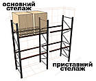 Стелаж палетний приставний H4000хL1800х1100 мм (пол. + 2 рівня по 2400 кг на рівень), для зберігання палет, фото 4