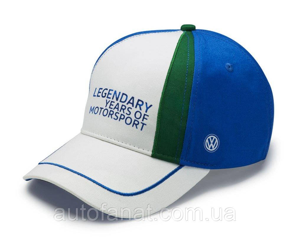 Оригінальна бейсболка Volkswagen Baseball Cap, Legendary years of Motorsport, Blue/Green/White (5NG084300B)