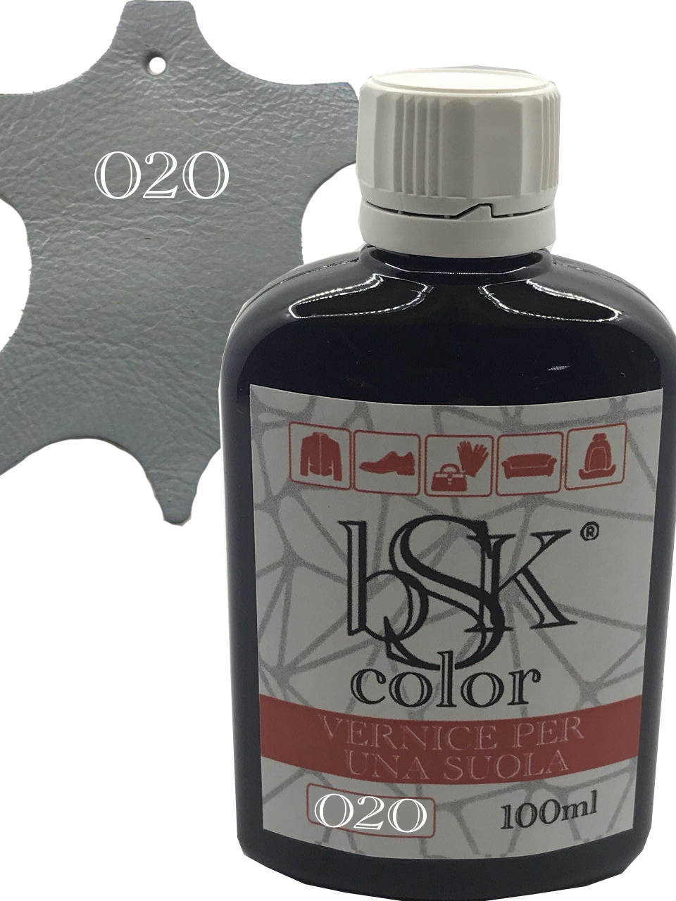 Фарба для гладкої шкіри "bsk-color" 100ml блідо-блакитний, фото 1