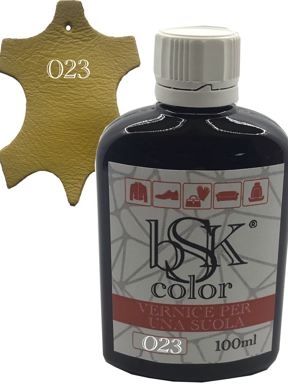 Фарба для гладкої шкіри "bsk-color" 100ml дріжон, фото 1