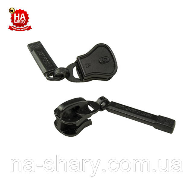 Бегунок на сумочную молнию №5 темный никель