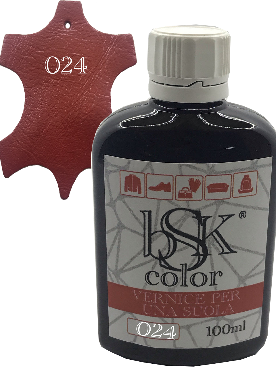 Фарба для гладкої шкіри "bsk-color" 100ml томатний