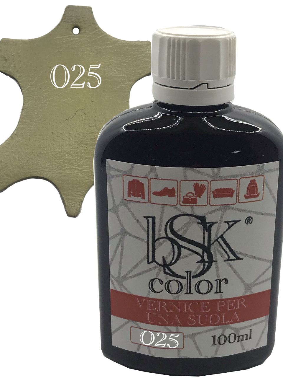 Фарба для гладкої шкіри "bsk-color" 100ml, колір холодний бежевий