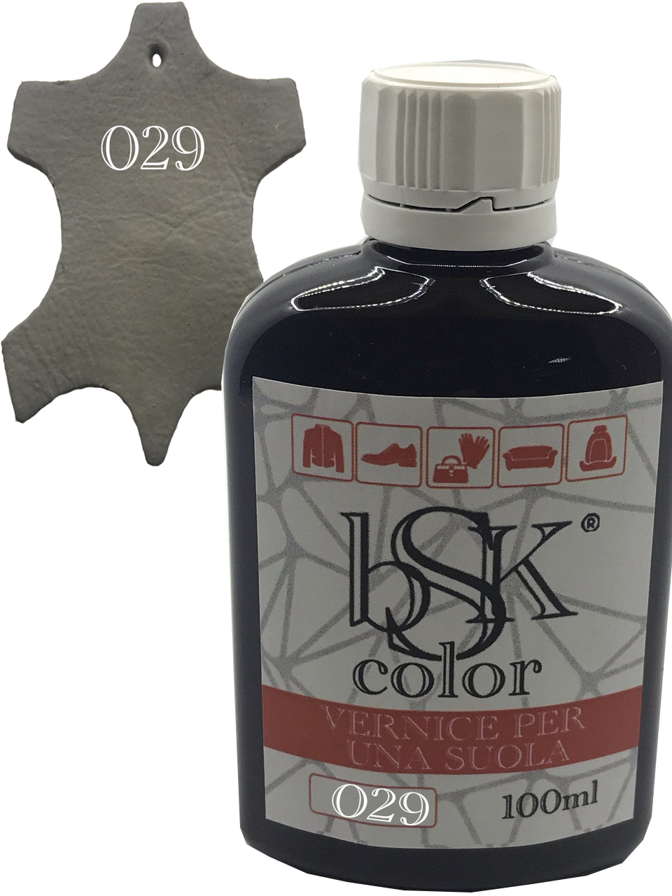 Фарба для гладкої шкіри "bsk-color" 100ml сірий агат, фото 1