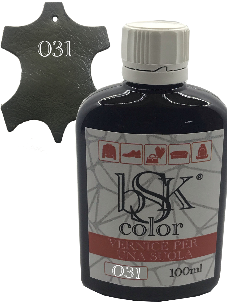 Фарба для гладкої шкіри "bsk-color" 100ml сірий-шифер, фото 1