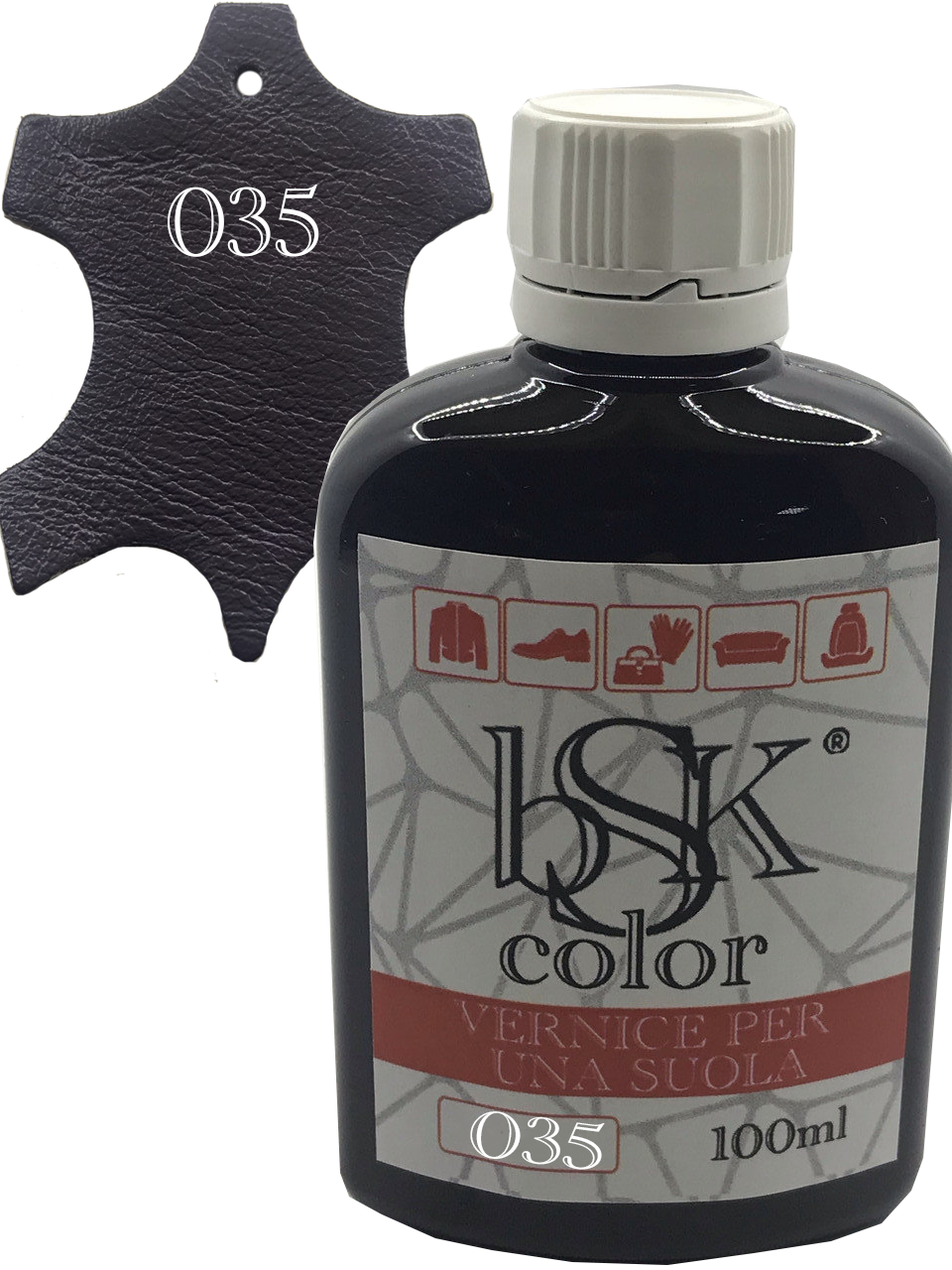 Фарба для шкіри bsk-color 100ml темно-фіолетовий , фото 1