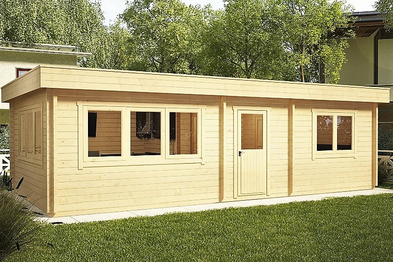 Альтанка дерев'яна з профільованого бруса з закритою кімнатою 9х4.5